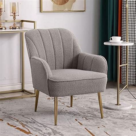 Spboomlife Modern Accent Chair Weaving Armchair With Golden Legs Velvet