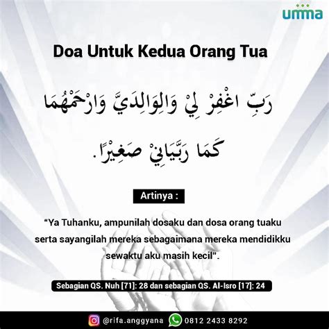 Doa Untuk Kedua Orang Tua