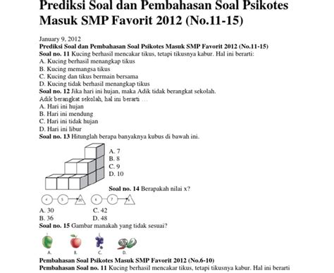 Contoh Soal Psikotes Kelas 1 Sd Hot Sex Picture