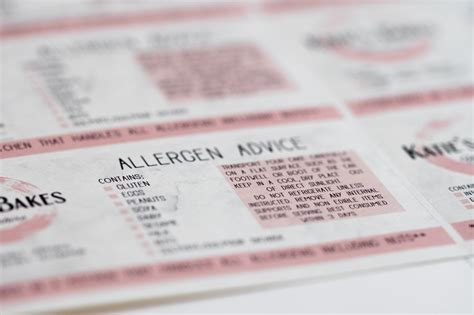 Allergen Stickers For Bakers Custom Allergen Labels For Etsy Uk