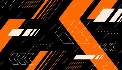 Premium Vector | Orange and white abstract shapes with black background vector design