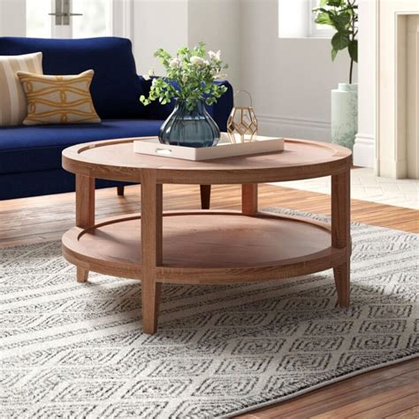 Adorable Wood Round Coffee Table Ideas Perfect For Small Living Room