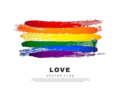 Lgbt Flag Hand Drawn Colorful Rainbow Brush Strokes Stock Vector