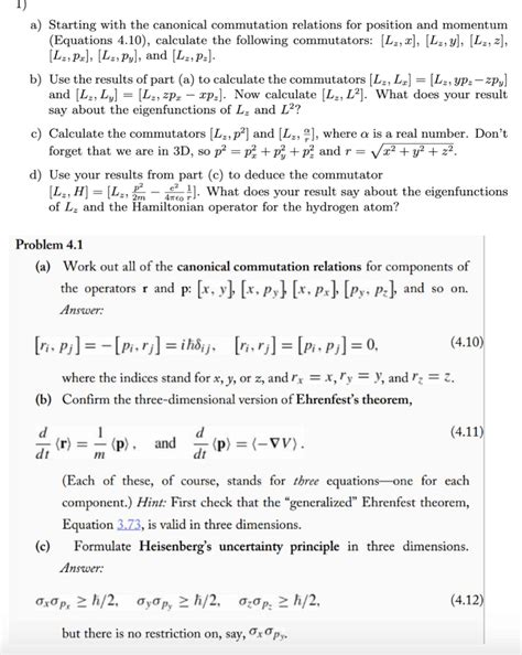 Solved A Starting With The Canonical Commutation Relations Chegg