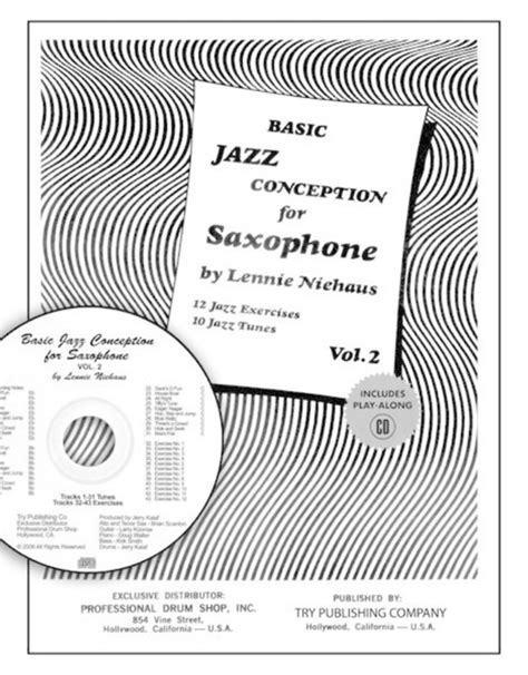 Basic Jazz Conception For Saxophone By Lennie Niehaus Volume 2 With