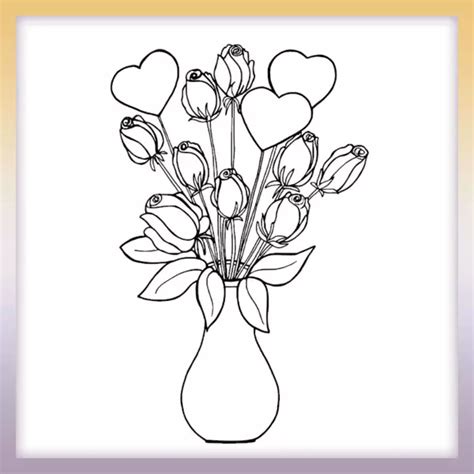 Coloring Pages Of Flowers In A Vase Best Flower Site