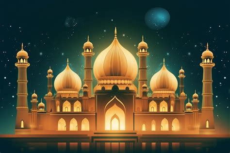 Premium AI Image | mosque at nightislamic style banner for product display