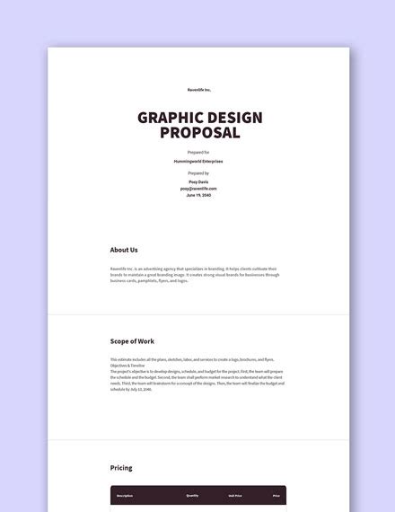 6 Free Graphic Design Proposal Templates Edit And Download