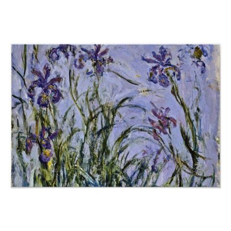 Claude Monet Iris Mauves Poster Zazzle Monet Iris Claude Monet