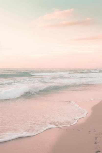 A pink beach with a pink sky and a beach scene | Premium AI-generated image