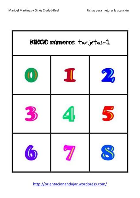 Recursos Tic Para Educaci N Infantil Bingo De N Meros