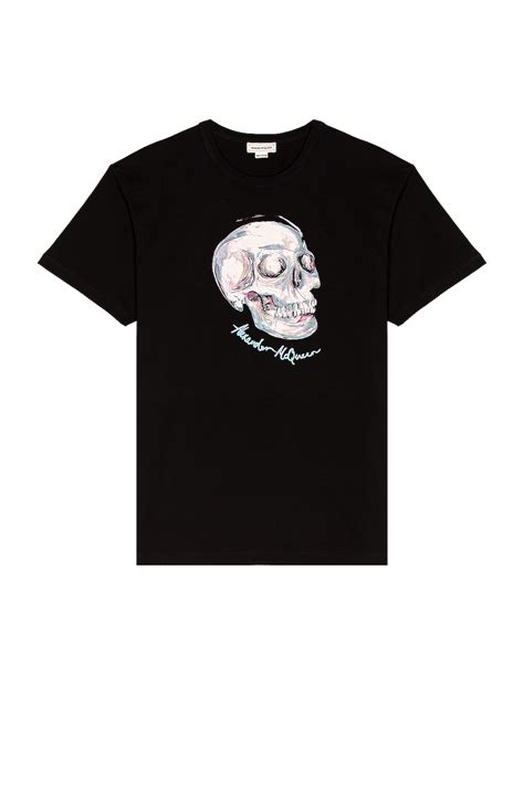 Alexander Mcqueen Skull Print T Shirt In Black Fwrd