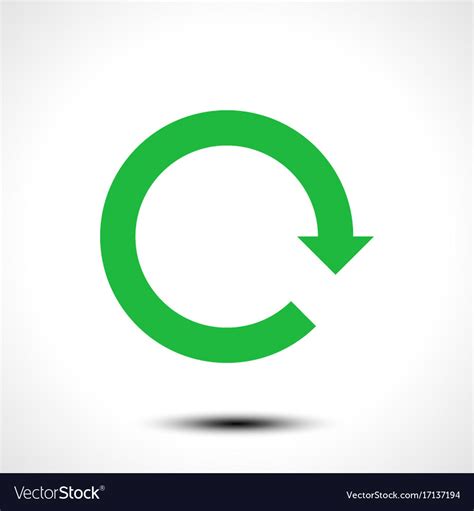 Green Arrow Icon Reload Refresh Rotation Reset Vector Image