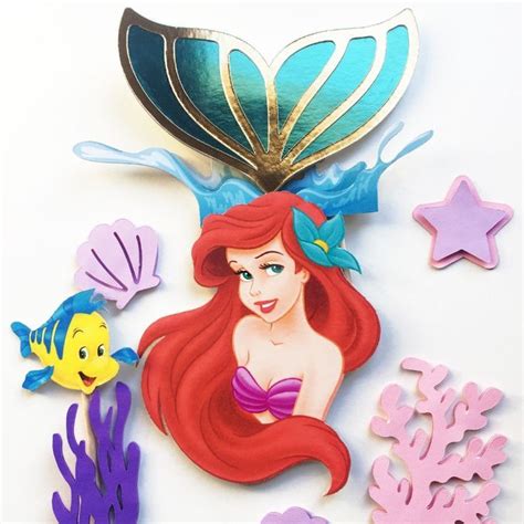 Topo De Bolo O Tema Pequena Sereia Disney Characters Fictional