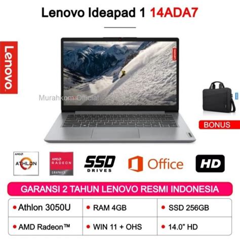 Jual Lenovo Ideapad Slim 1 14 Athlon Silver 3050u 4gb 256ssd Radeon W11