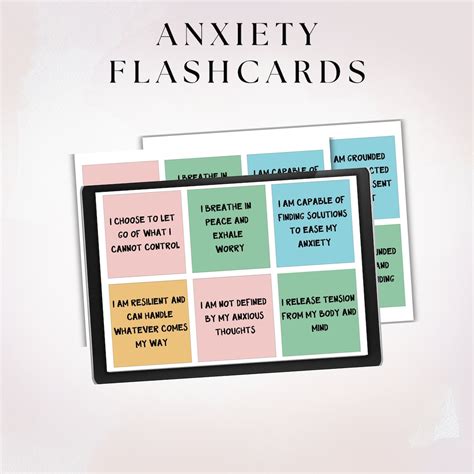 Anxiety Affirmation Cards Printable Anxiety Relief Cards Digital Mental