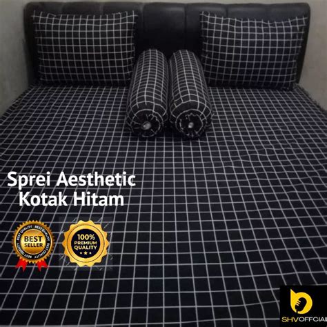 Jual Sprei Aesthetic Kotak Hitam X X X Murah Premium