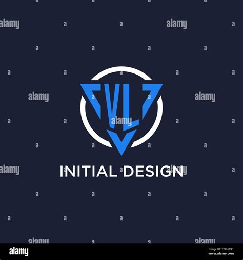 Vl Monogram Logo With Triangle Shape And Circle Design Vector Stock