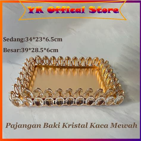 Jual Tray Cermin Diva Persegi Panjang Nampan Kaca Dekorasi Ruangan