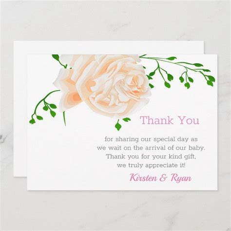 Watercolor Floral Baby Shower Thank You Card | Zazzle.com | Baby shower thank you cards, Floral ...