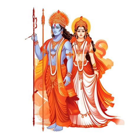 Vector Illustration Of Lord Rama And Goddess Sita For Happy Diwali ...