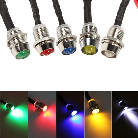 4pcs Lots 12v 8mm Led Panel Pilot Dash Warning Light Indicator Lamp Car Van Boat Suitable For