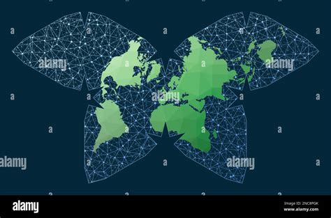 Internet And Global Connected Globe Polyhedral Waterman Projection