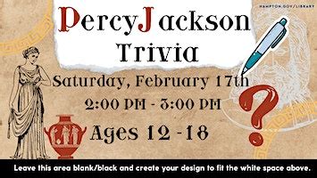 Percy Jackson Trivia! | Hampton Public Library: Tickets, Dates ...