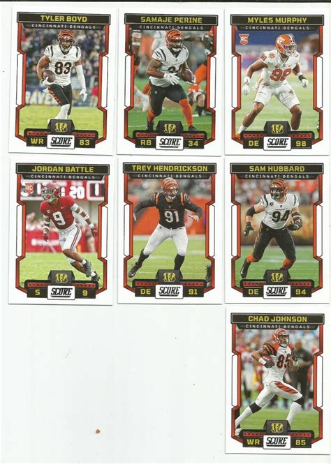 Score Cincinnati Bengals Team Set Base Inserts Jamarr Chase Ebay