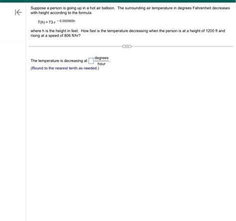 Solved Suppose A Person Is Going Up In A Hot Air Balloon Chegg