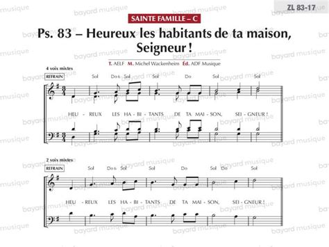 Chantons En Eglise Psaume 83 Heureux Les Habitants De Ta Maison