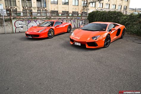 Ferrari 458 Vs Lamborghini Aventador GTspirit