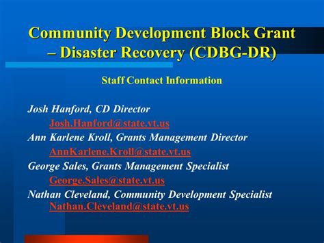 Public Hearing Community Development Block Grant Disaster Recovery