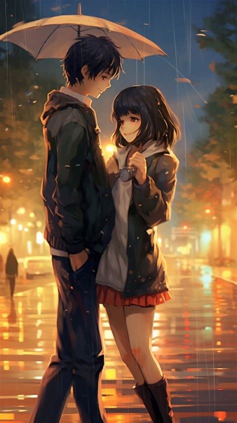 Dancing Romantic Cute Anime Couple Rain Aesthetic (2) Wallpaper , Images and Photos