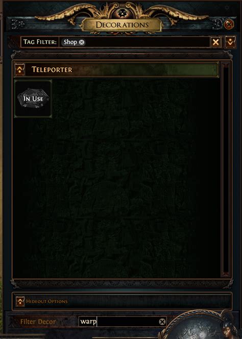 Bug Reports - Warp Runes missing "shop" tag in hideout decorations ...