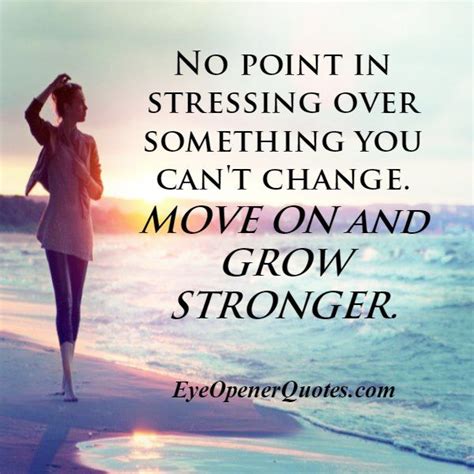 No Point In Stressing Over Something You Can T Change Letting Go Quotes