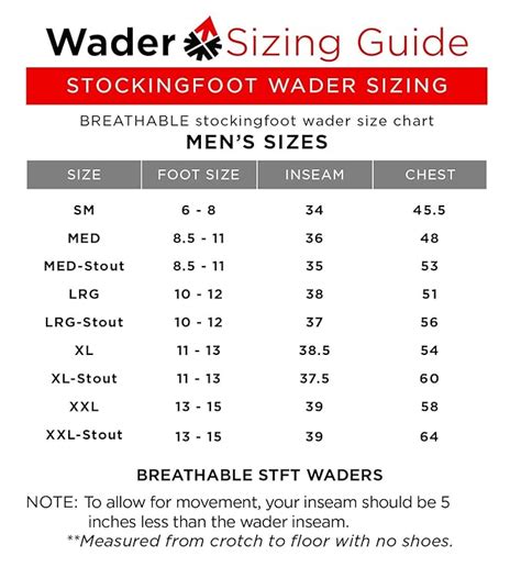 Compass 360 Waders Size Chart A Visual Reference Of Charts Chart Master