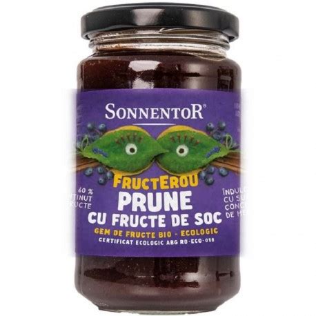 Gem De Prune Cu Fructe De Soc Bio Fara Zahar G Sonnentor