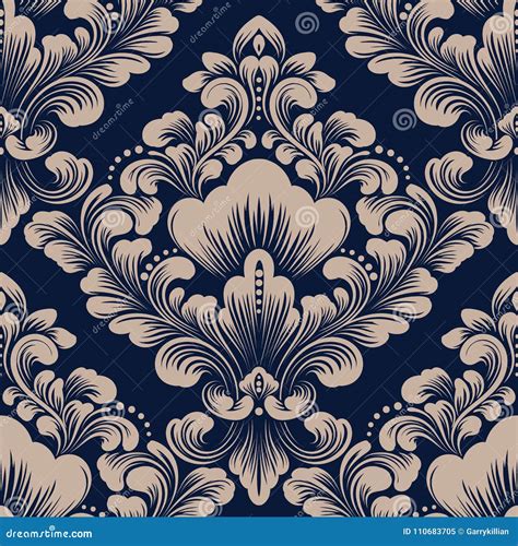 Vector Damask Seamless Pattern Element Classical Luxury Old Fashioned