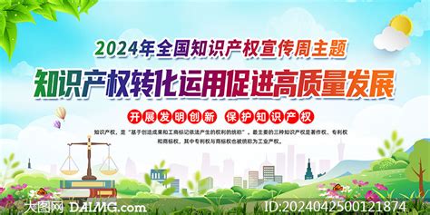 2024年全国知识产权宣传周橱窗展板psd素材 大图网图片素材