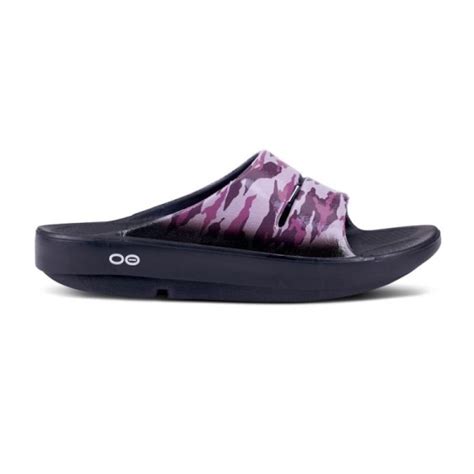 Oofos Canada Women S OOahh Luxe Slide Sandal Purple Camo