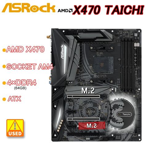 X470 Motherboard Am4 Asrock X470 Taichi 4×ddr4 64gb Pci E 30 2×m2