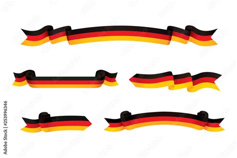 Germany Flag Ribbon Isolated On White Background Vector Illustration