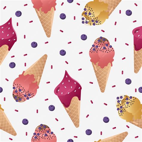 Premium Vector Seamless Pattern Of Ice Cream