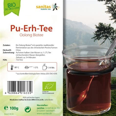 Grüner Bio Tee China Pu Erh Bio sanitas shop