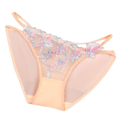 Brglopf Women S Lace Embroidery Butterfly Thong T Back Low Waist