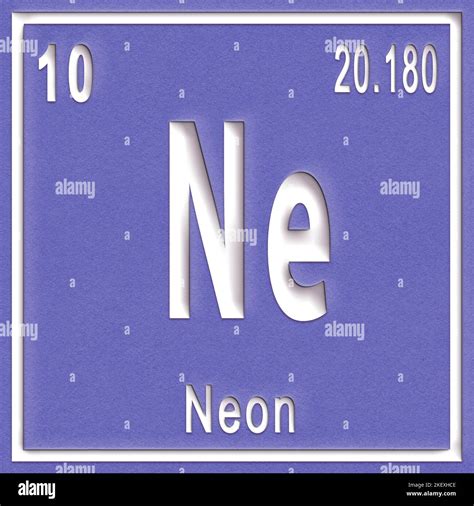 Neon Chemisches Element Zeichen Mit Ordnungszahl Und Ordnungsgewicht