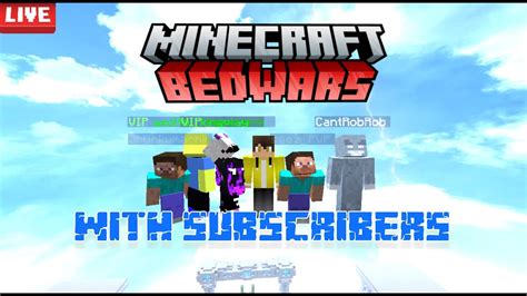 Minecraft Bedwars With Subscribers Live Itz Dkfighter Pika