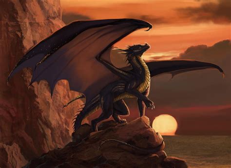 Sunset By Muns11 On Deviantart Dragon Artwork Fantasy Fantasy Dragon