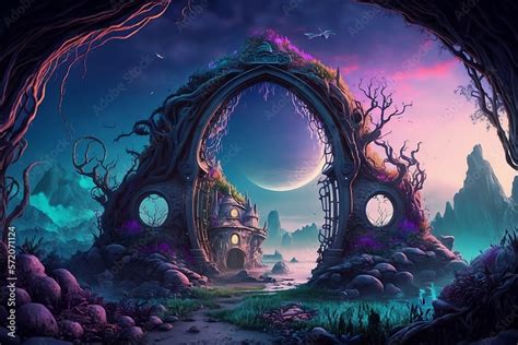 Fantasy world, vivid, colorful, epic design background - Generative AI ...